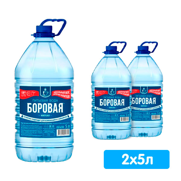 Вода Боровая для кофемашин и чайников 5 литров, 2 шт. в уп.