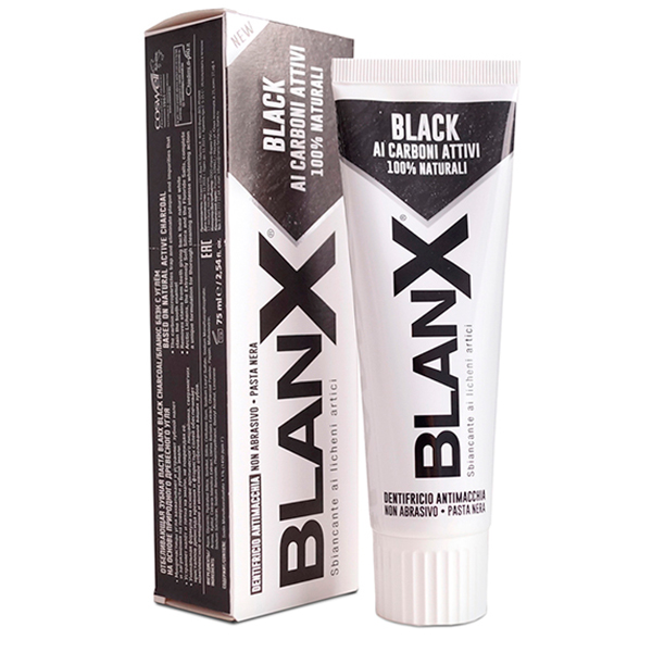 Зубная паста отбеливающая Blanx Black Charcoal с углем 75 мл