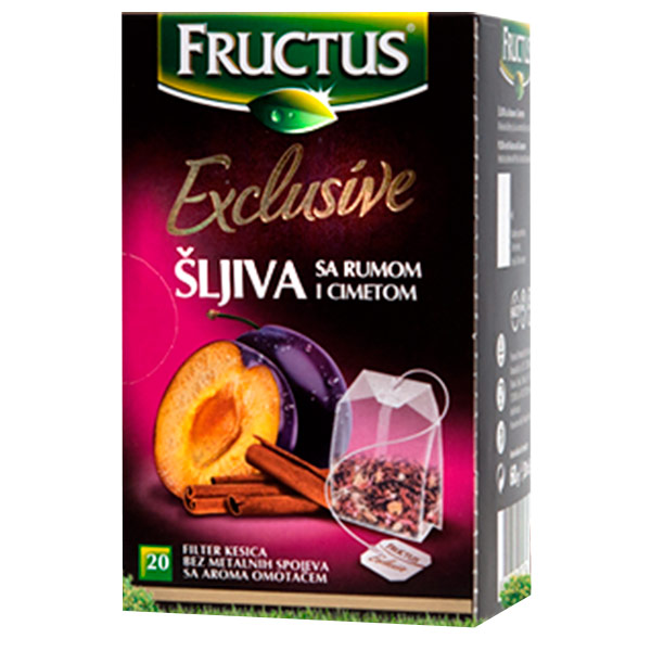 Чай травяной Fructus слива, ром и корица 20 пак х 3 гр