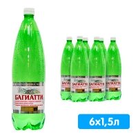 Вода Багиатти 1.5 литра, газ, пэт, 6 шт. в уп.
