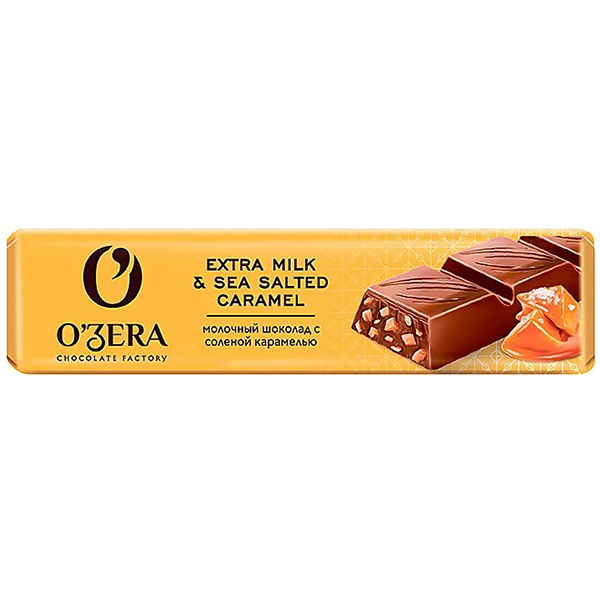 Шоколад OZera Extra Milk&Sea Salted caramel молочный с соленой карамелью 45 гр