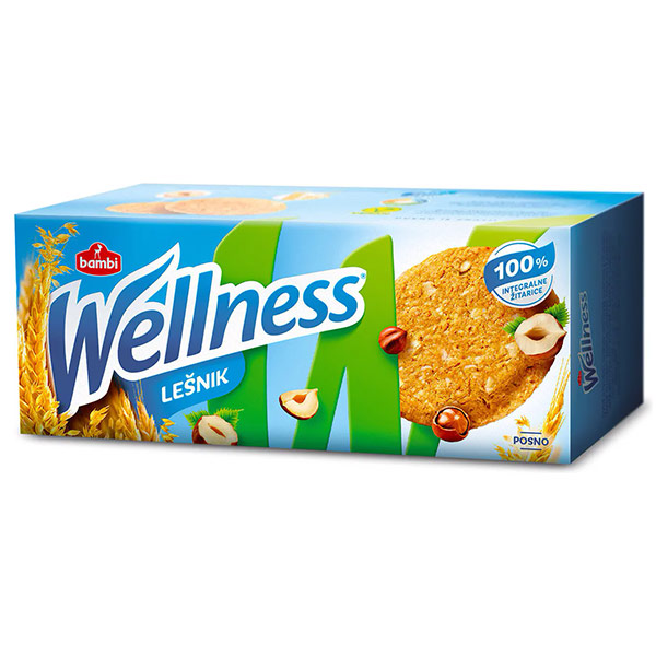 Печенье Wellness цельнозерновое с фундуком и витаминами 210 гр