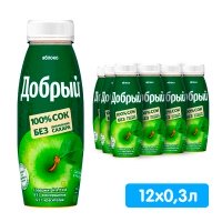 Нектар Добрый яблоко 0.3 литра, пэт, 12 шт. в уп.