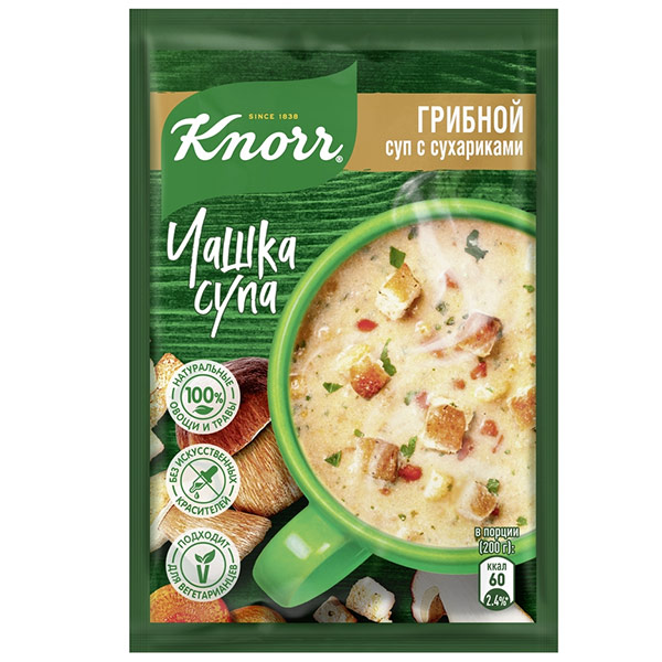 Суп Knorr быстрорастворимый Грибной с сухариками 15 гр