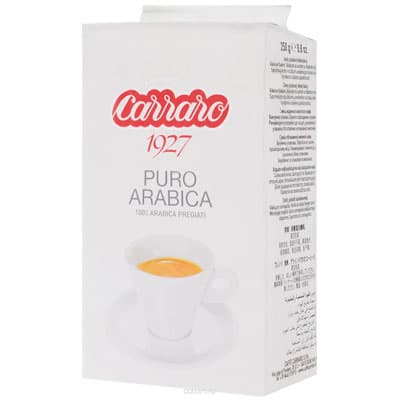 Кофе Carraro Arabica 100% молотый 250 гр
