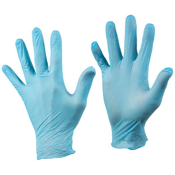 Перчатки виниловые Safe and Care голубые размер M 100 шт. в уп.