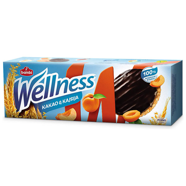 Печенье Wellness цельнозерновое глазированное абрикосовое с витаминами 150 гр
