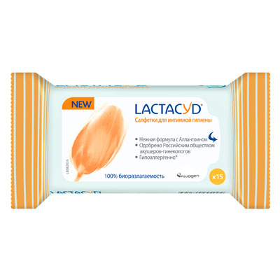 

Влажные салфетки Lactacyd для интимной гигиены 15 шт