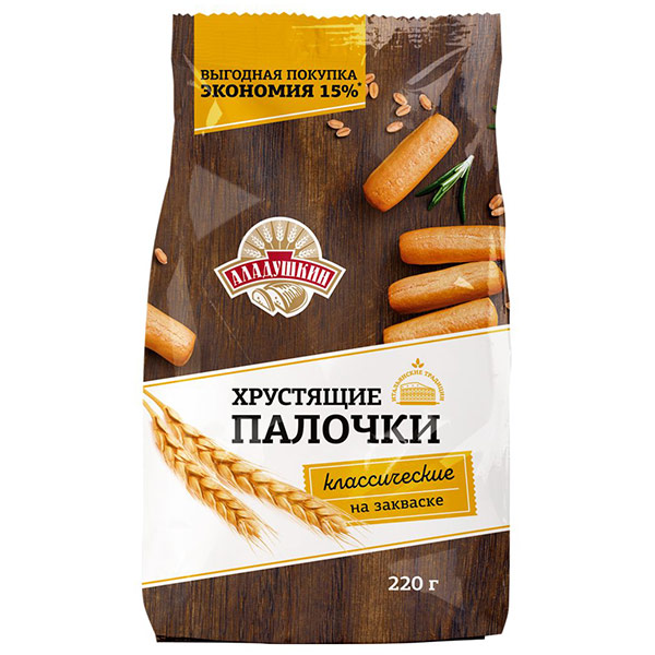 

Хлебные палочки Аладушкин классические 220 гр