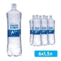 Вода Власов ключ 1.5 литра, газ, пэт, 6 шт. в уп.