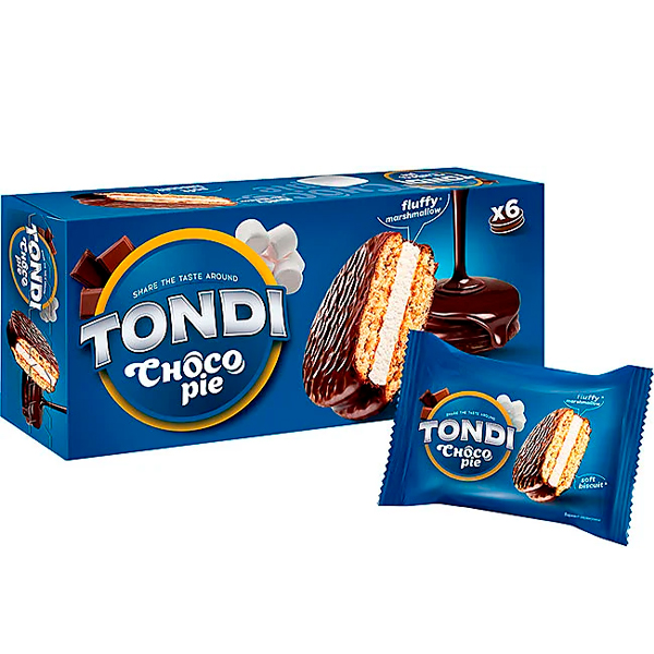 Пирожное Tondi Choco Pie 6 шт, 180 гр