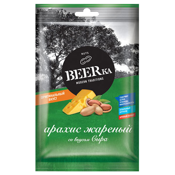 Арахис Beerka жареный со вкусом сыра 90 гр - фото 1