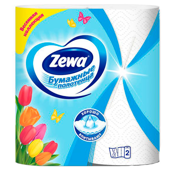 Бумажные полотенца Zewa белые 2 слоя (2 шт)