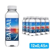 Глубинная байкальская вода Baikal430 0.45 литра, без газа, пэт, 12 шт. в уп.