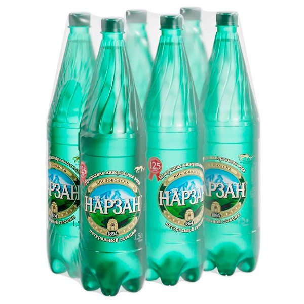 Вода Нарзан 1.5 литра, природной газации, пэт, 6 шт. в уп.