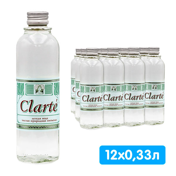 

Вода Clarte 0,33 литра, без газа, стекло, 12 шт. в уп.
