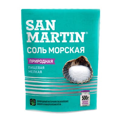 Соль San Martin пищевая морская 500 гр