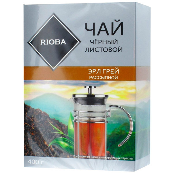 Чай черный листовой Rioba Эрл Грей 400 гр