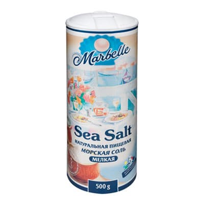 Соль Marbelle морская пищевая мелкая в тубе 500 гр