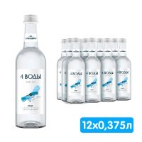Вода 4 воды Абрау-Дюрсо 0.375 литра, без газа, стекло, 12 шт. в уп.
