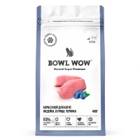 Корм сухой Bowl Wow для котят индейка, курица, черника 400 гр