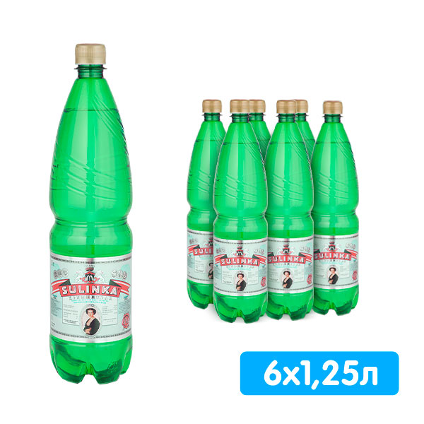 Вода Sulinka, газ, 1.25 литра, пэт, 6 шт. в уп.
