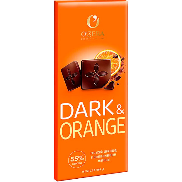 Шоколад OZera Dark&Orange горький с апельсиновым маслом 90 гр