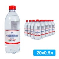 Вода Acqua Calabria Frizzante 0.5 литра, газ, пэт, 20 шт. в уп.