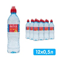 Вода Мевер / Mever 0.5 литра, спорт, без газа, пэт, 12 шт. в уп.