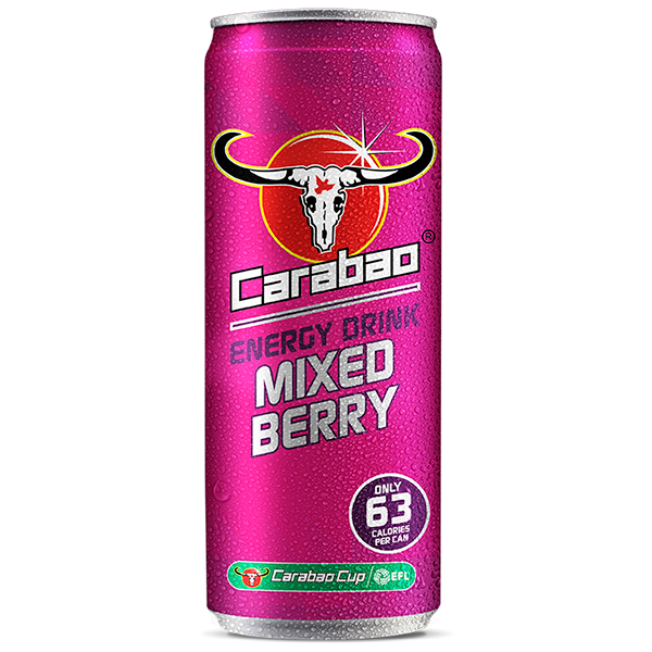 Энергетический напиток Carabao Mixed Berry Ягодный микс 0,33 литра, ж/б, 12 шт. в уп.