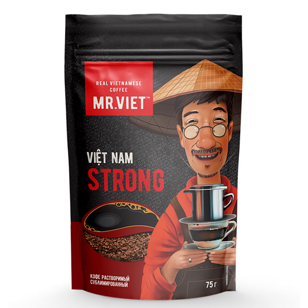 Кофе Mr.Viet Робуста 100% растворимый в/у 75 гр Кофе Mr.Viet Робуста 100% растворимый в/у 75 гр - фото 1