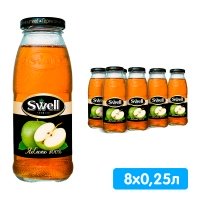Яблочный сок Swell / Свелл 0.25 литра, 8 шт. в уп.