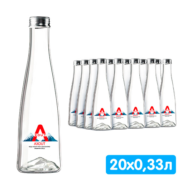 Вода Axout 0.33 литра, без газа, стекло, 20 шт. в уп