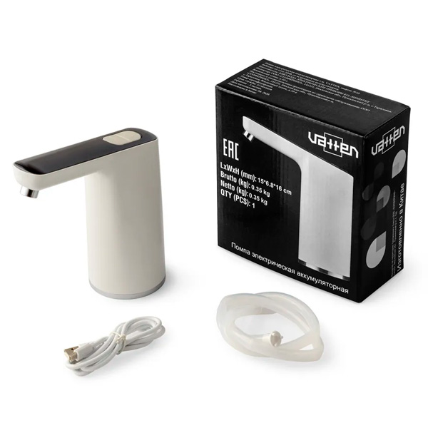 Помпа Vatten №10 электрическая на аккумуляторе от USB для 19л бутылей
