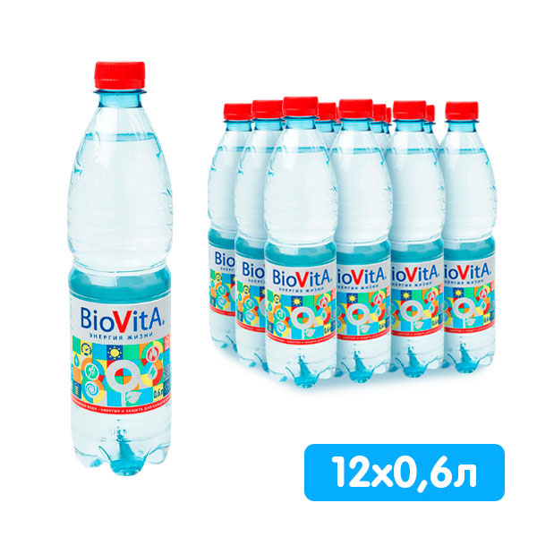 Вода Биовита детская 3+, 0.6 литра, без газа, пэт, 12 шт. в уп.