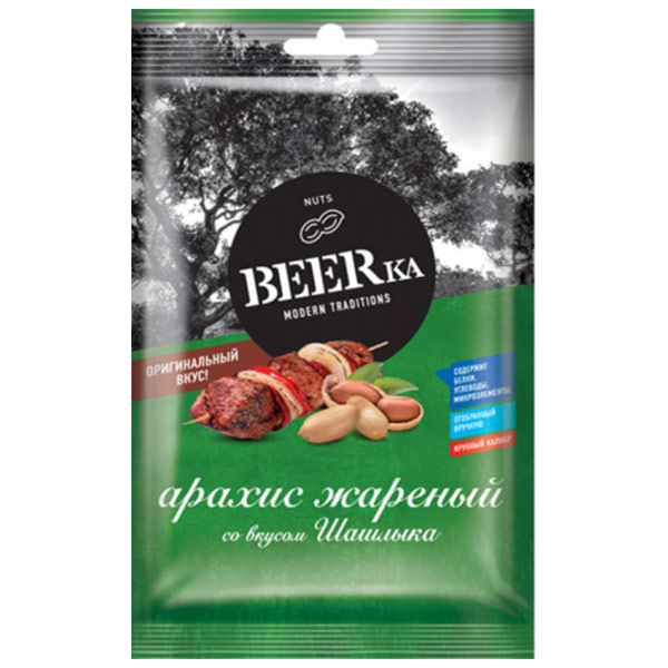 Арахис Beerka жареный со вкусом шашлыка 90 гр