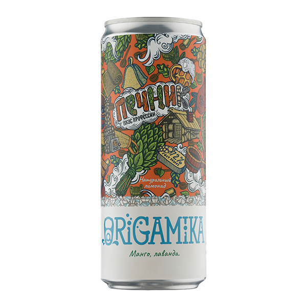 Лимонад Origamika Печник (манго, лаванда), 0.33 литра, газ, ж/б, 8 шт. в уп.