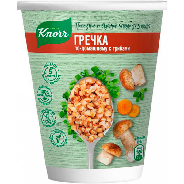 Каша Knorr быстрого приготовления гречка по домашнему с грибами 50 гр
