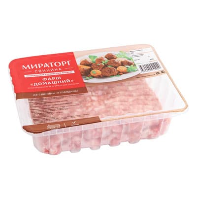 Фарш Мираторг Домашний из свинины и говядины охлажденный 500 гр