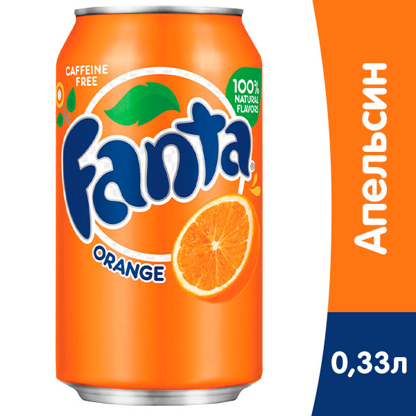 Fanta / Фанта импорт 0.33 литра, ж/б, 24 шт. в уп.