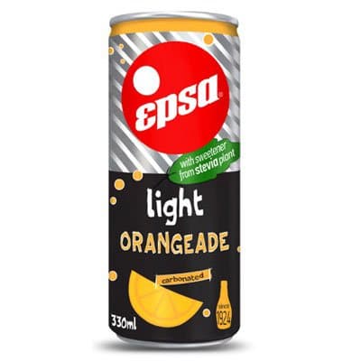 Epsa / Эпса напиток портокалада лайт (апельсин) со стевией 0,33л газ ж/б. (4шт.)