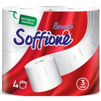 Туалетная бумага Soffione Smart белая 3х-слойная (4 шт)