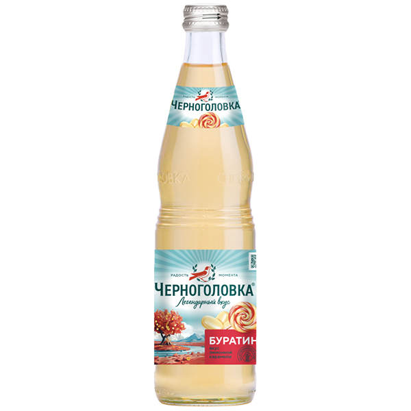 Черноголовка Лимонад Буратино 0.5 литра, газ, стекло, 12 шт. в уп.