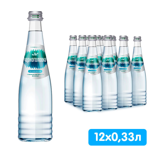 Вода Черноголовская питьевая 0.33 литра, без газа, стекло, 12 шт. в уп