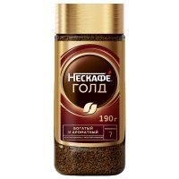 Кофе Nescafe / Нескафе Gold растворимый стекло, 190 гр