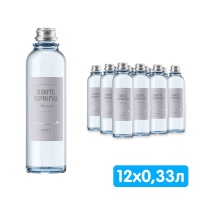 Вода Святой Источник Резерв / Saint Spring Reserve 0.33 литра, без газа, стекло, 12 шт. в уп.