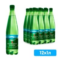 Вода Кисловодская целебная 1 литр, газ, пэт, 12 шт. в уп.