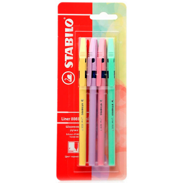 Ручки шариковые Stabilo Liner синие 4 шт
