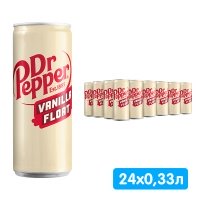 Dr.Pepper / Доктор Пеппер Vanilla Float Ванильное мороженое 0,33 литра, ж/б, 24 шт. в уп.