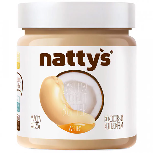 Паста кешью-кокосовая Nattys Whitey с мёдом 525 гр - фото 1